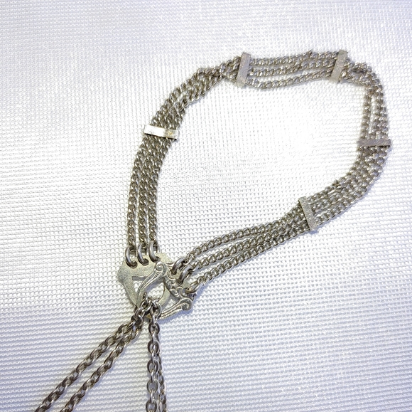 Vintage 30's beaded crochet chain drawstring wristlet bag with tassel - Picture 3 of 8